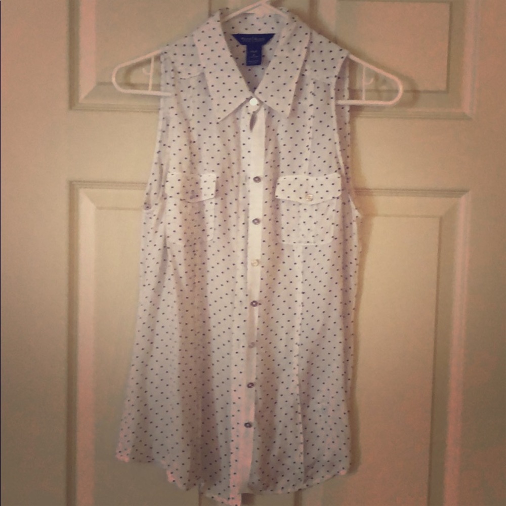 WHBM silk polka dot tank